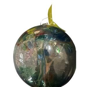NEW KITRAS Tree of Enchantment Gratitude 6" Art Glass Ornament Ball NWT